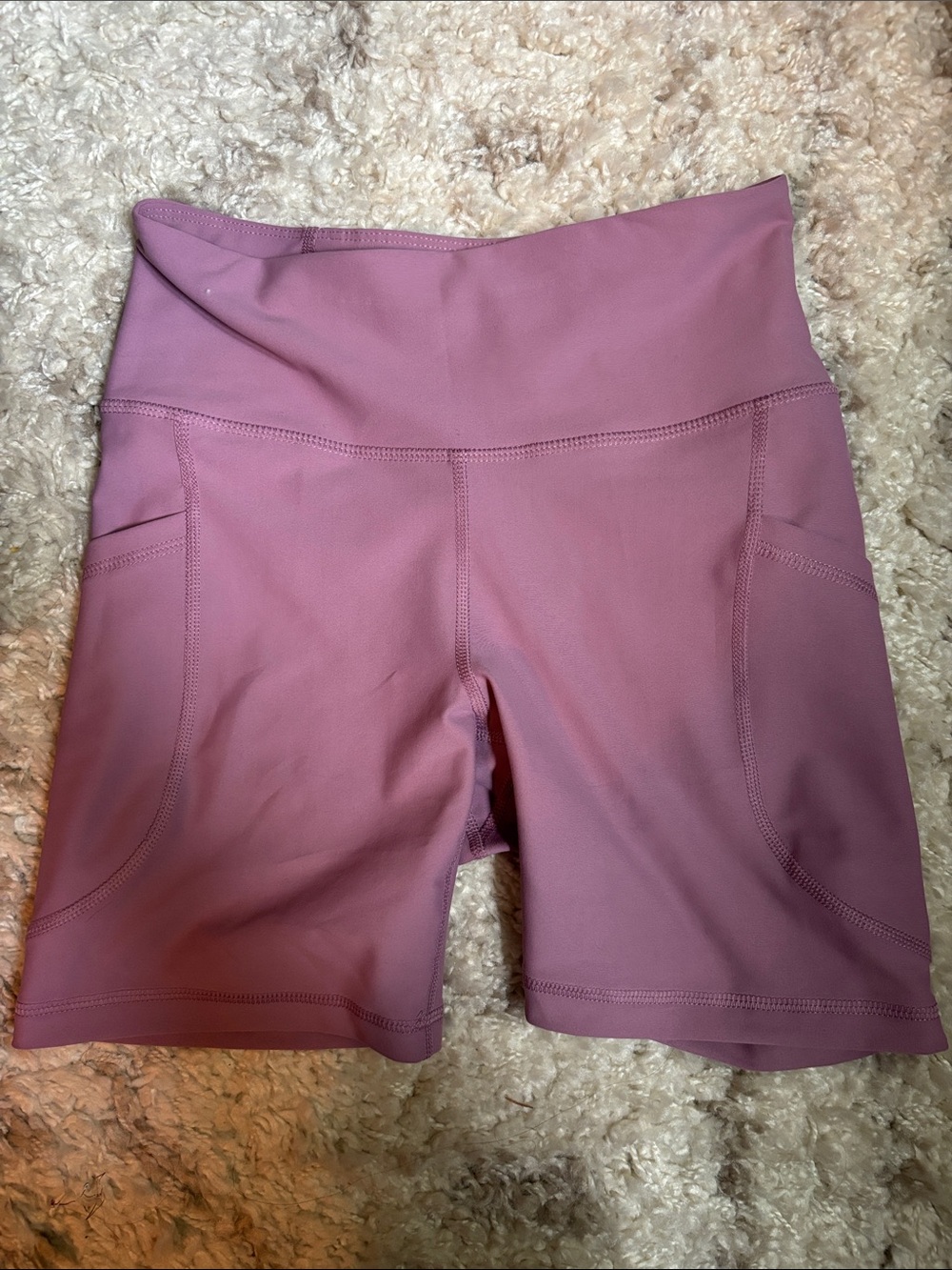 Old Navy Mauve High-Rise Bike Shorts with Side Pockets